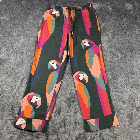 Farm for Anthropologie Womens XS 2 Piece Parrot Printed Wide Leg Boho Top Pants - Picture 9 of 16